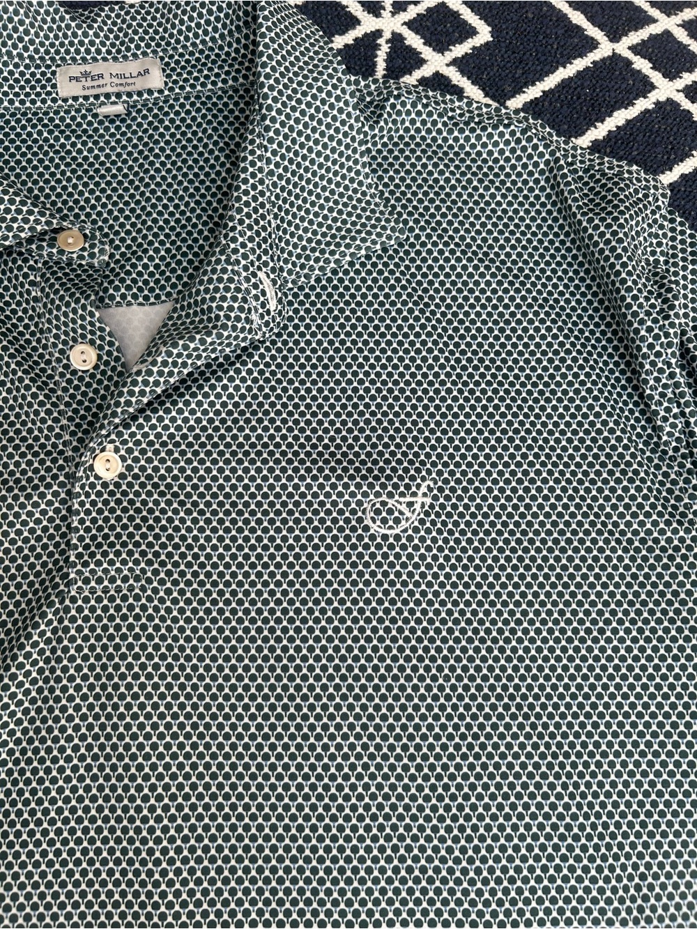 Peter Millar Teal Micro-Pattern Polo green - Picture 2 of 3